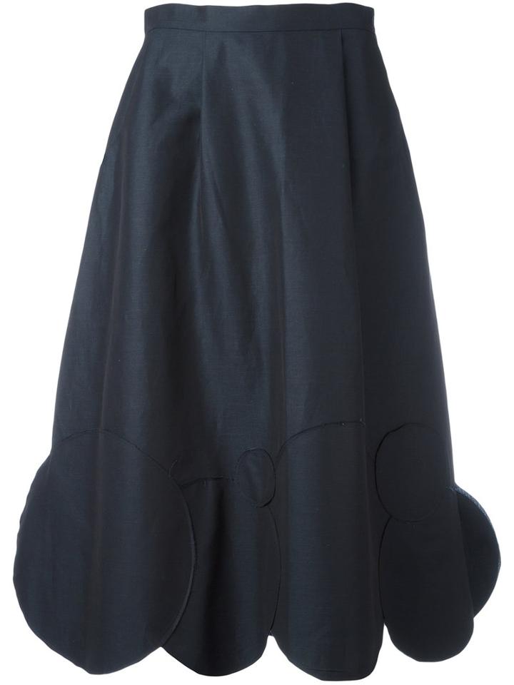 Société Anonyme Circles Hem Midi Skirt, Women's, Size: 40, Blue, Cotton/linen/flax