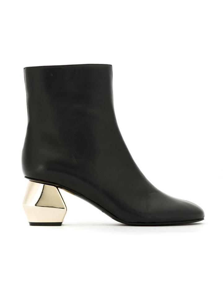 Emporio Armani Ornamental Heel Boots - Black
