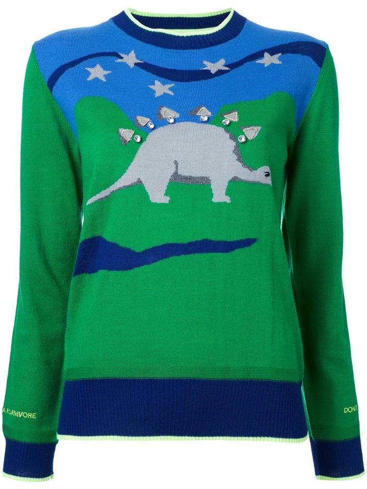 Muveil Dinosaur Intarsia Jumper, Women's, Size: 40, Acrylic/wool