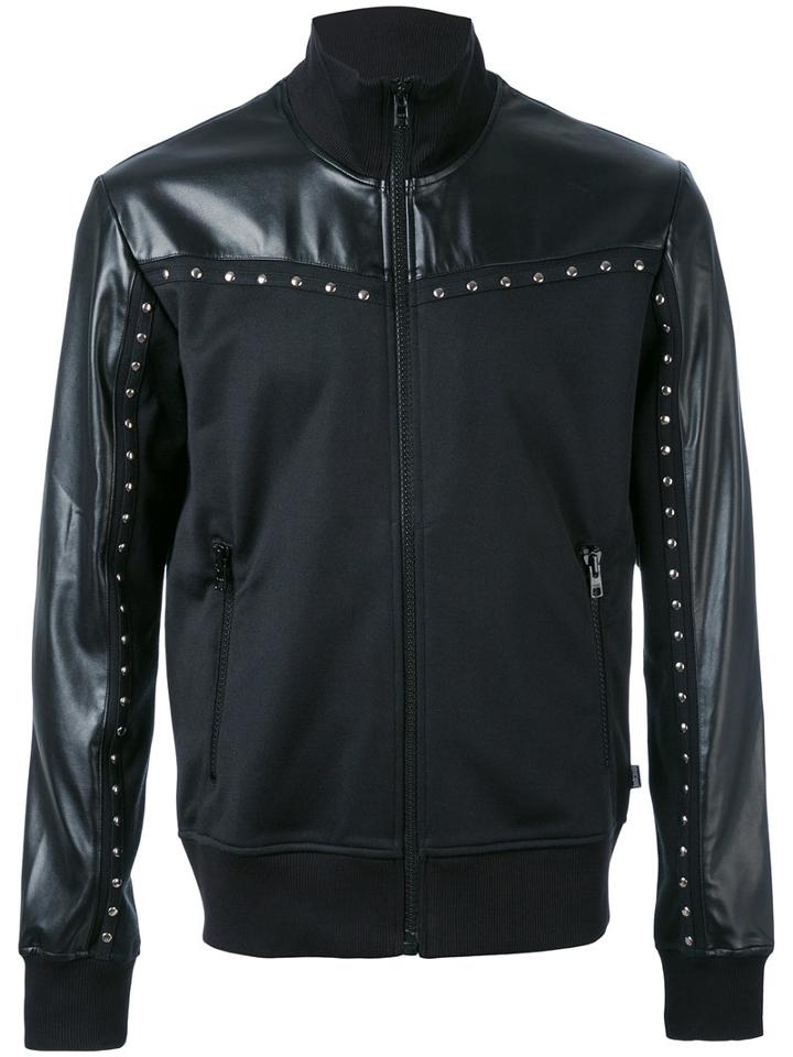 Just Cavalli - Zip Up Studded Jacket - Men - Cotton/polyester - S, Black, Cotton/polyester