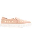 Aquazzura Cosmic Pearls Slip-on Sneakers - Pink & Purple