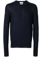 Ballantyne V-neck Fited Sweater - Blue