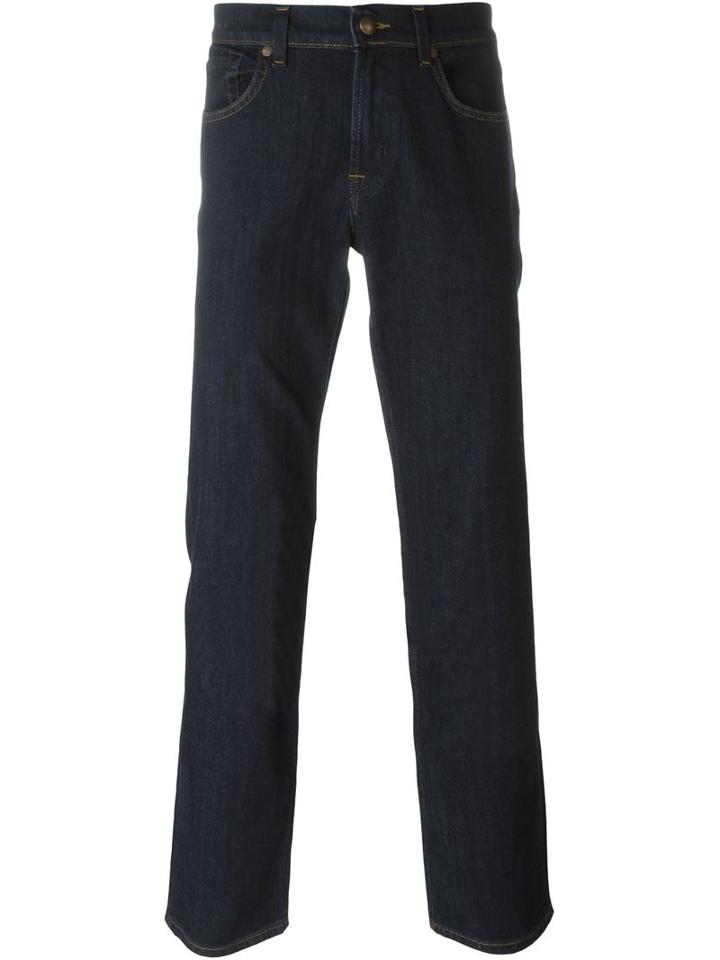 7 For All Mankind Straight Leg Jeans, Men's, Size: 33, Blue, Cotton/polyester
