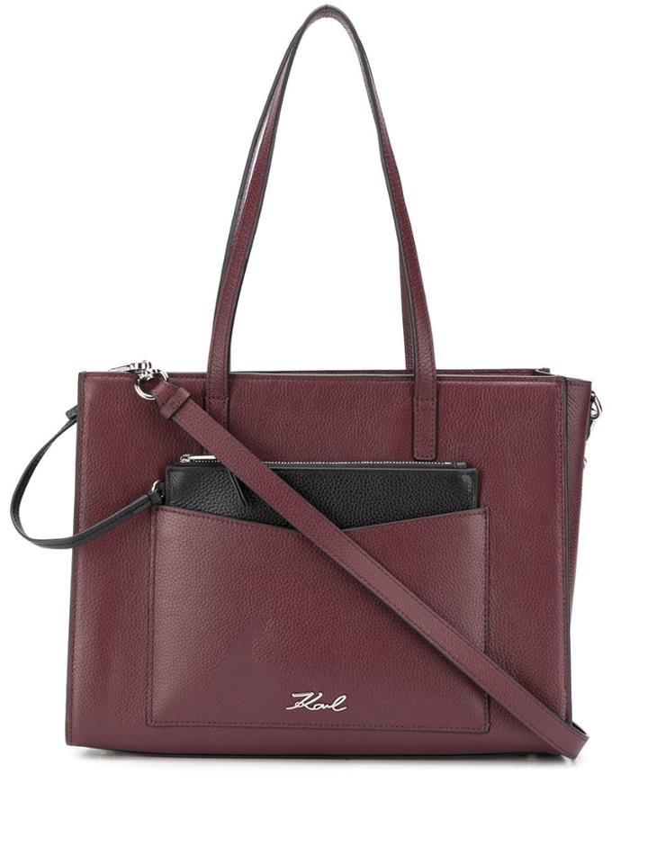 Karl Lagerfeld Large K/pocket Tote - Red