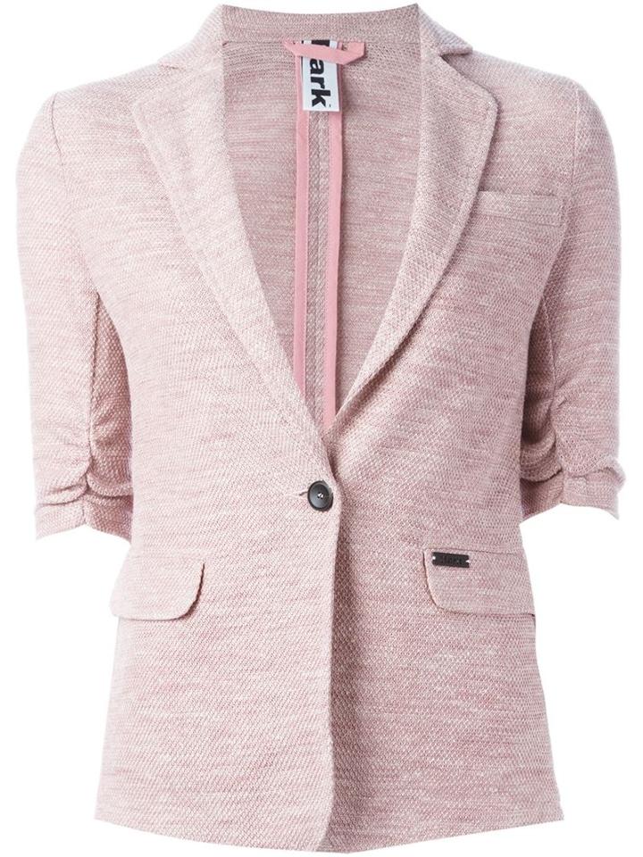 Bark Single Breasted Blazer, Women's, Size: L, Pink/purple, Linen/flax/polyester