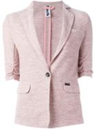 Bark Single Breasted Blazer, Women's, Size: L, Pink/purple, Linen/flax/polyester