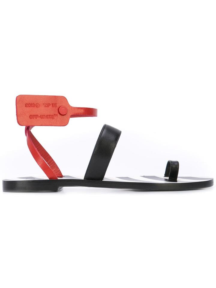 Off-white Toe Strap Sandals - Black