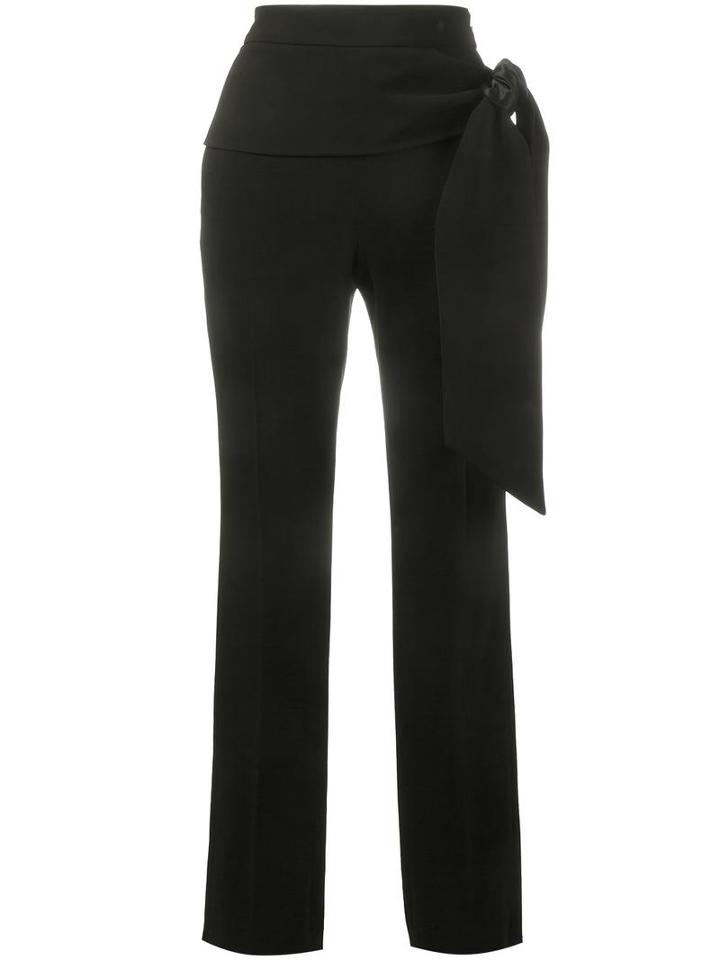 Givenchy Tie-waist Crepe Trousers, Women's, Size: 40, Black, Viscose/spandex/elastane/silk/silk