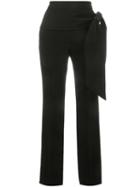 Givenchy Tie-waist Crepe Trousers, Women's, Size: 40, Black, Viscose/spandex/elastane/silk/silk