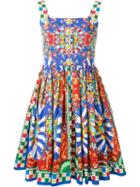 Dolce & Gabbana Carretto Siciliano Print Dress, Women's, Size: 42, Cotton/silk