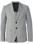 Andrea Pompilio Gingham Plaid Sleeves Blazer, Men's, Size: 50, Grey, Cotton/spandex/elastane/cupro
