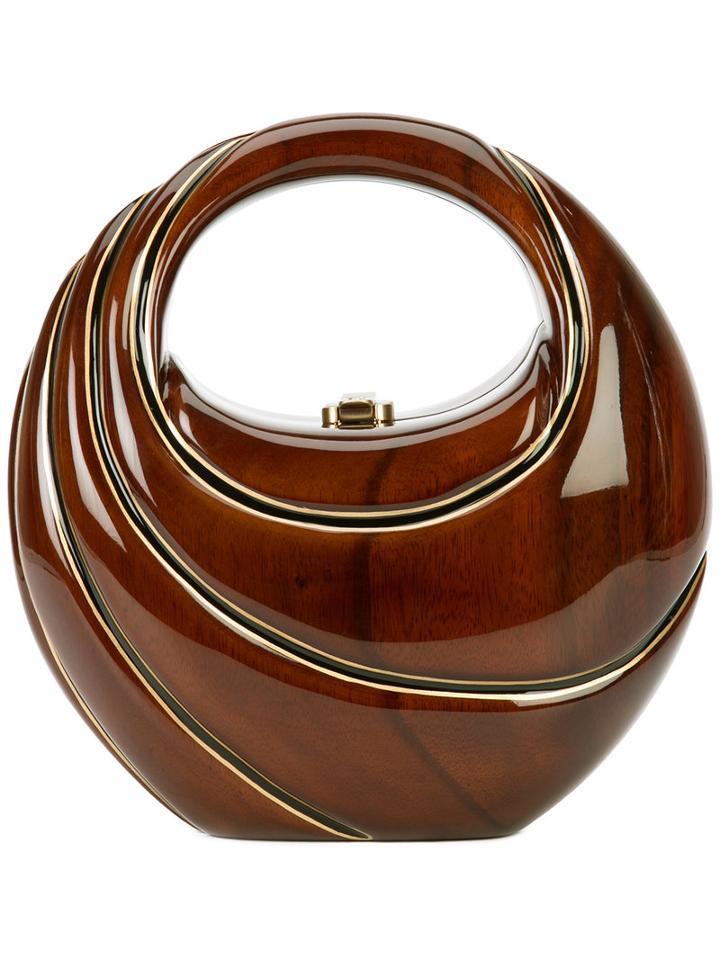 Rocio Cynthia Classic Clutch, Women's, Brown, Wood