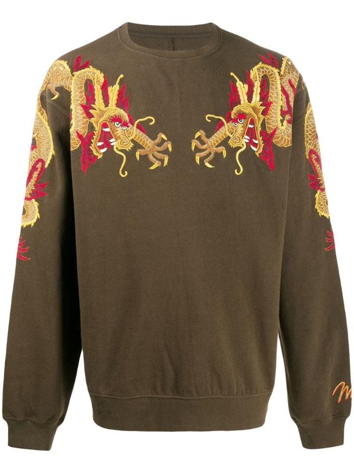 Maharishi Embroidered Dragon Sweatshirt - Green