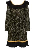 By Timo Bardot Ruffled Trim Dress - Black