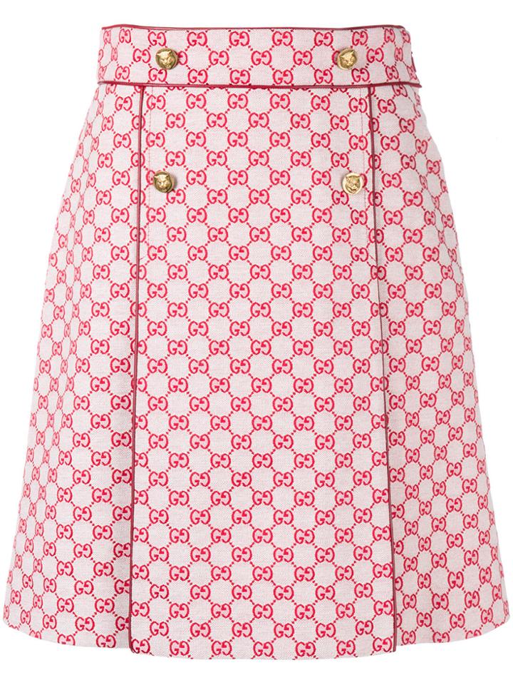 Gucci Gg A-line Skirt - Red