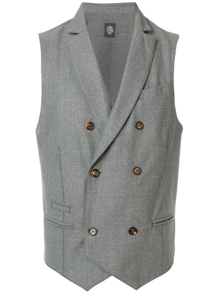 Eleventy Double Breasted Waistcoat - Grey