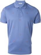 Moncler Logo Embellished Polo Shirt, Men's, Size: L, Blue, Cotton