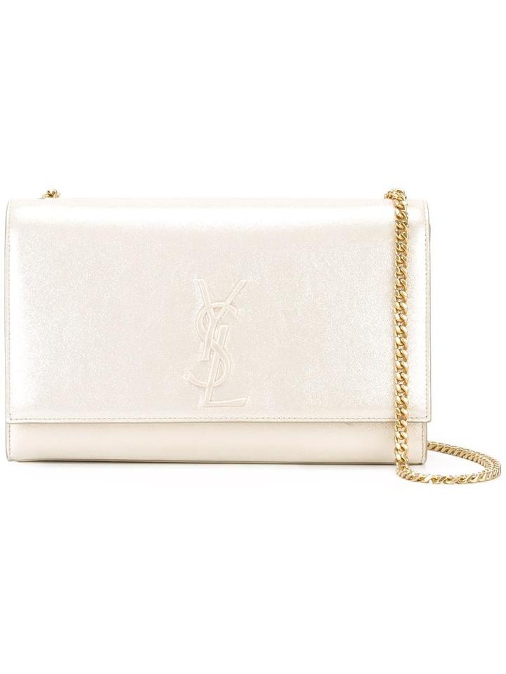 Saint Laurent - 'monogram' Chain Wallet - Women - Calf Leather - One Size, Grey, Calf Leather