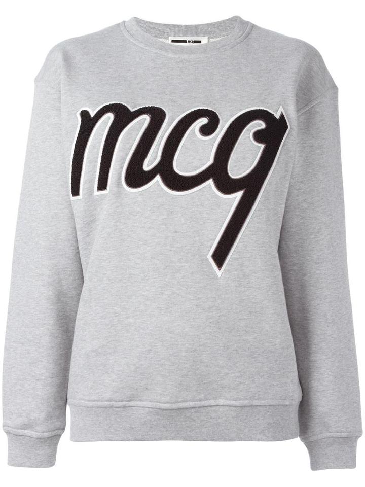 Mcq Alexander Mcqueen Logo Patch Sweatshirt, Women's, Size: Xs, Grey, Cotton