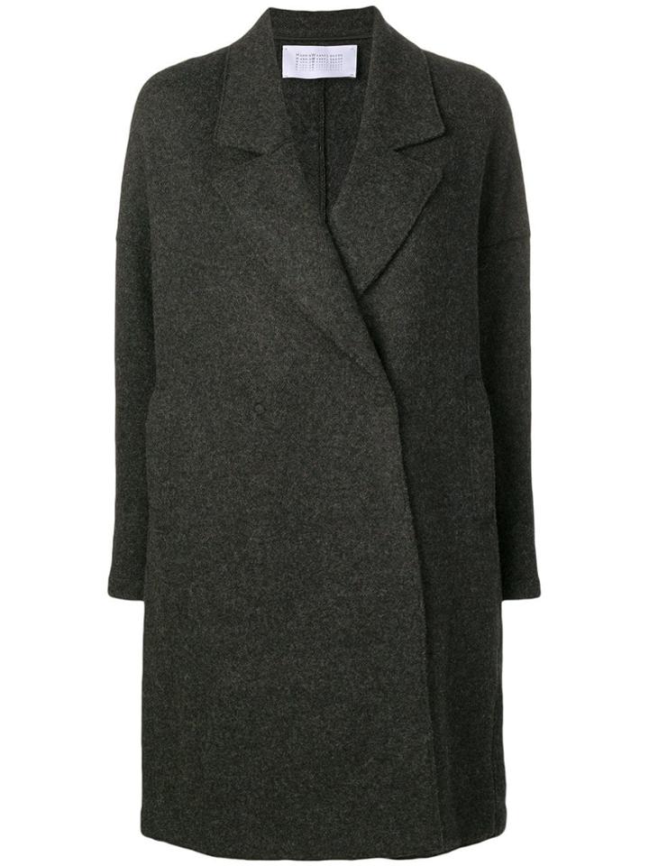 Harris Wharf London Classic Single Breasted Coat - Grey