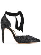 Alexandre Birman Pointed Glitter Sandals - Black