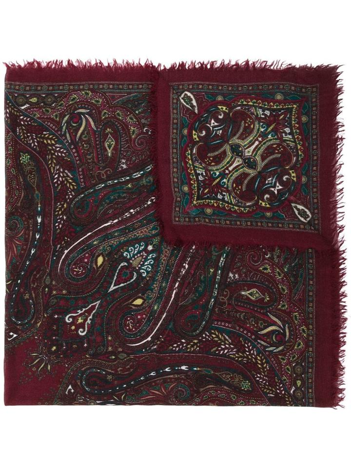 Zanone Paisley Print Scarf - Red
