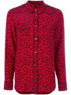 Coach Leopard Print Shirt, Women's, Size: 4, Red, Silk