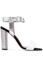 Paris Texas Textured Metallic Sandals - Silver