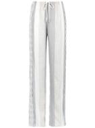 Martha Medeiros Lace Inserts Wide Leg Trousers - Grey