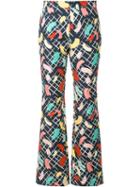 Rossella Jardini Brush Stroke Print Trousers, Women's, Size: 40, Blue, Silk/cotton
