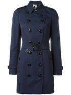 Burberry Prorsum 'sandringham' Belted Raincoat, Women's, Size: 12, Blue, Cotton/polyester/viscose