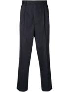 Lc23 Pinstriped Tapered Trousers - Blue