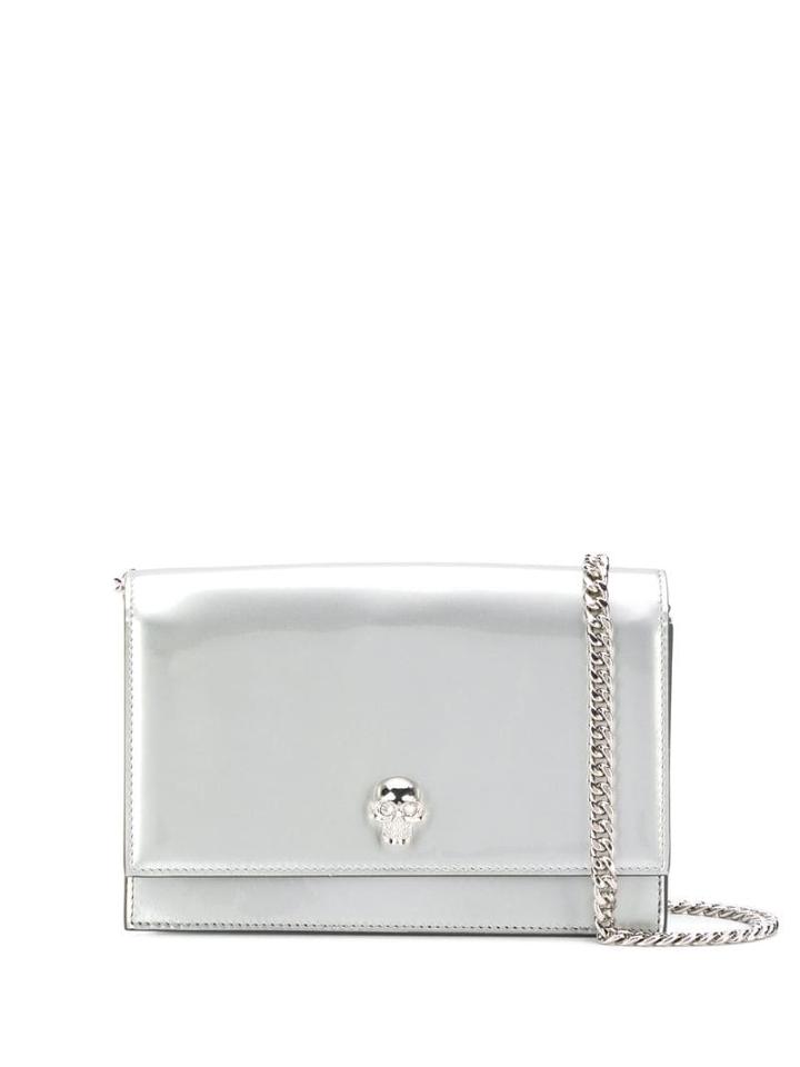 Alexander Mcqueen Skull Logo Cross Body Bag - Metallic