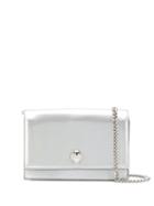 Alexander Mcqueen Skull Logo Cross Body Bag - Metallic