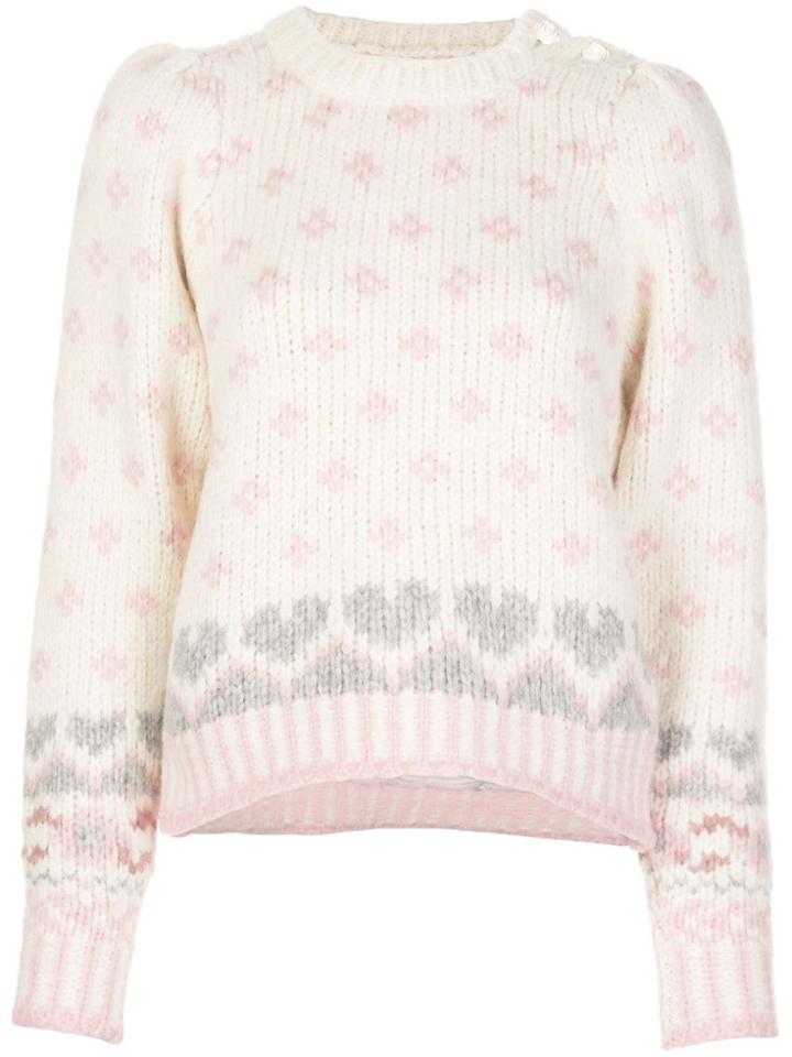 Love Shack Fancy Rosie Snowflake Intarsia Jumper - White