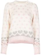 Love Shack Fancy Rosie Snowflake Intarsia Jumper - White
