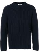 Msgm Crew Neck Jumper - Blue