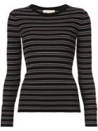 Michael Kors Multi-stripe Jersey Top - Black