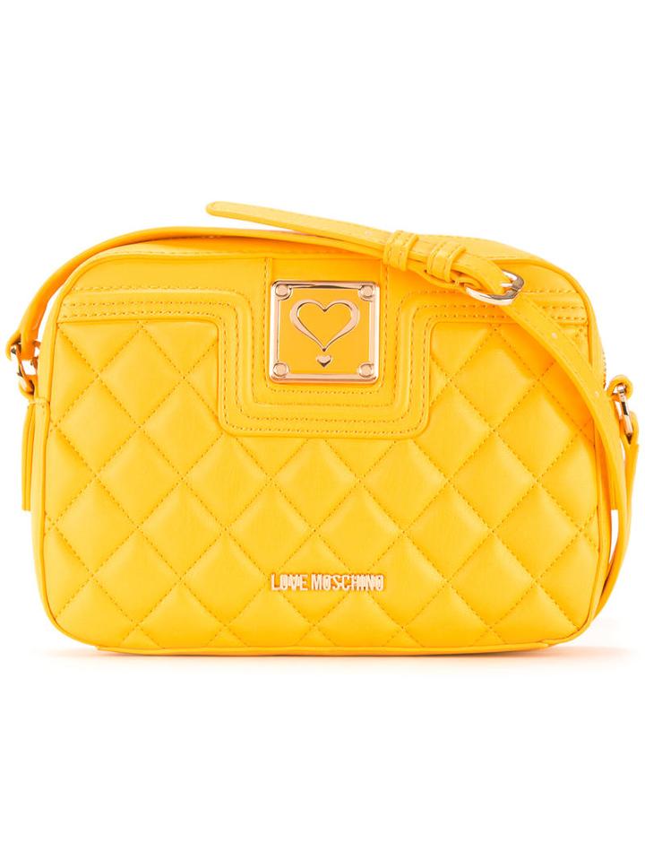 Love Moschino Quilted Crossbody Bag, Women's, Yellow/orange, Polyurethane
