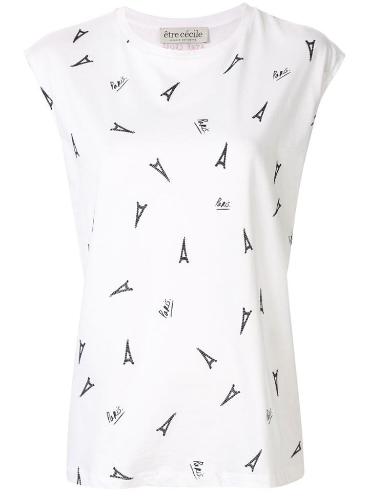 Être Cécile Eiffel Tower-print Tank Top - White