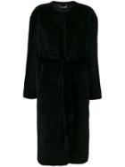 Givenchy Belted Shearling Coat - Black