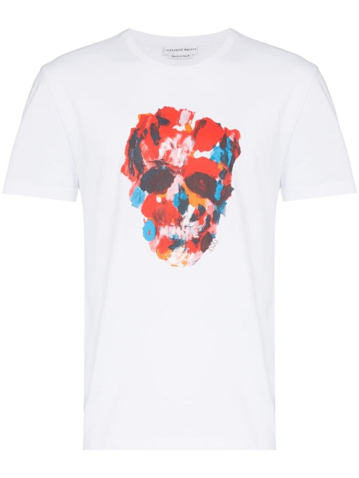 Alexander Mcqueen Skull Print Cotton T-shirt - White