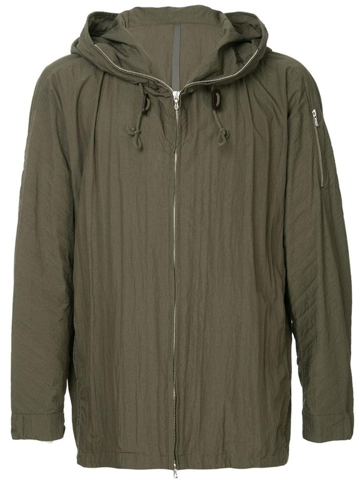Kazuyuki Kumagai Creased Hooded Jacket - Green
