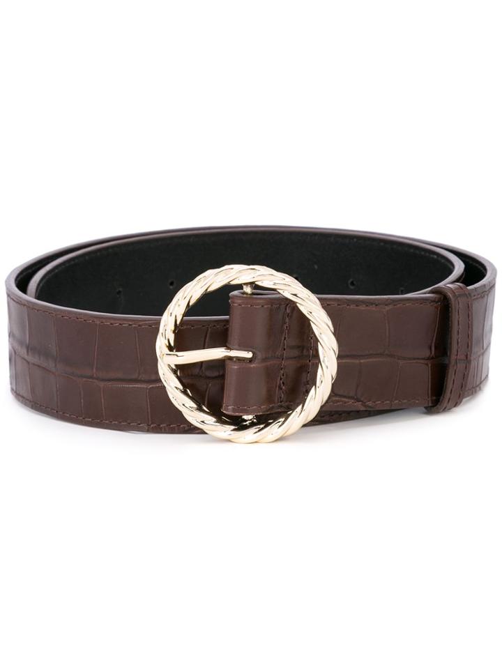 Loeffler Randall Crocodile Effect Belt - Brown