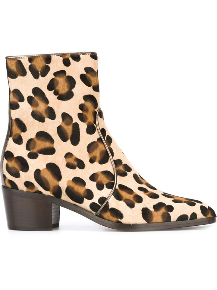 Jean-michel Cazabat Leopard Print Ankle Boots