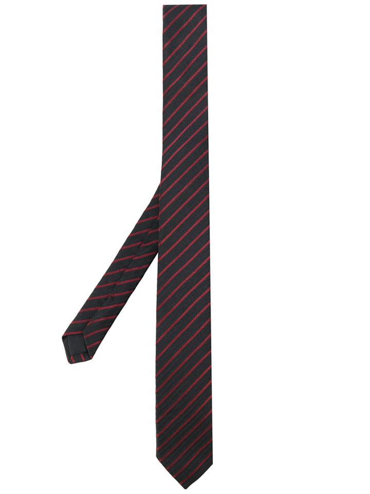 Saint Laurent Diagonal Stripe Tie - Black