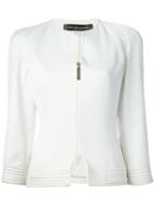 Jean Louis Scherrer Vintage Textured Jacket, Women's, Size: 42, White