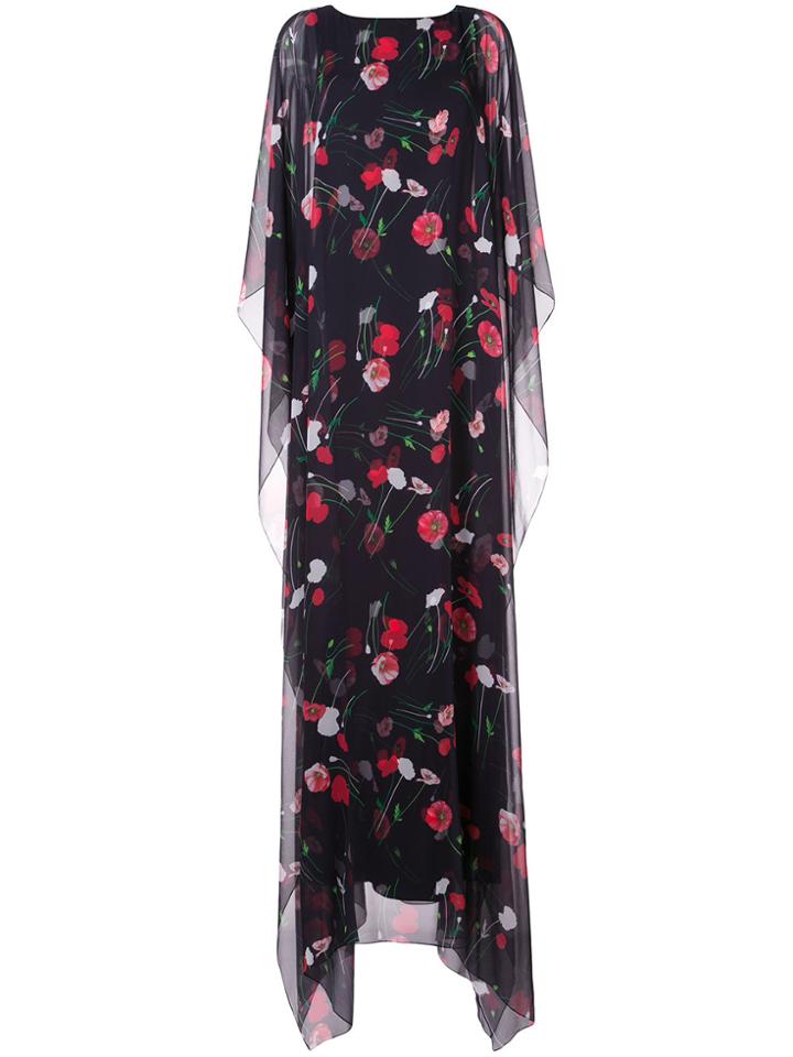 Oscar De La Renta Printed Kaftan Dress - Black