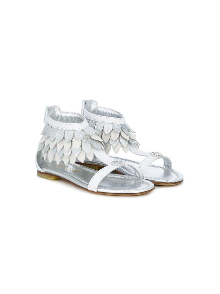 Roberto Cavalli Kids Gladiator Sandals - White