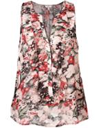 Joie Floral Print Top, Women's, Size: Large, Pink/purple, Silk